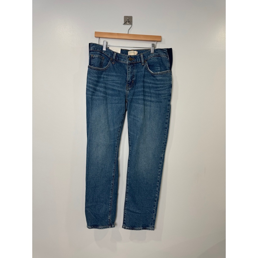 NWT HATCH Women Blue The Boyfriend Relaxed Fit Maternity Jeans 30